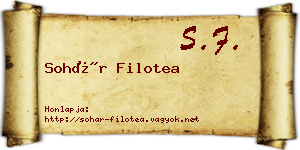 Sohár Filotea névjegykártya